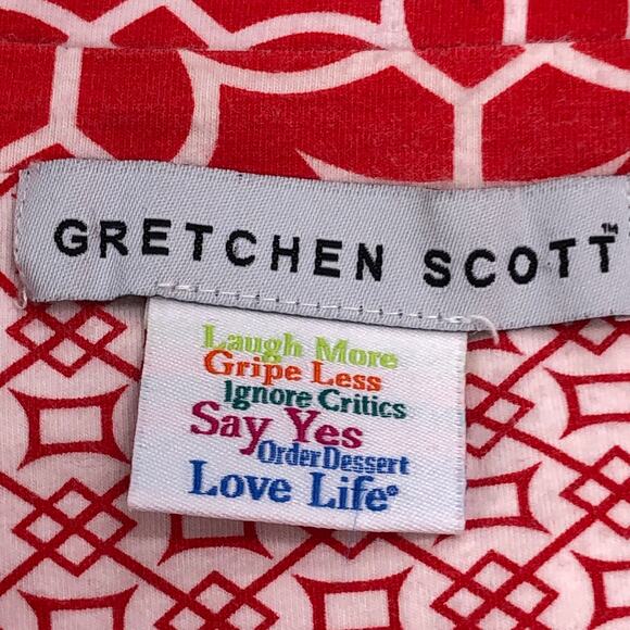 Gretchen Scott Womens Size L Dress Shift Jersey Geometric Print Round Neck Red - Picture 12 of 15